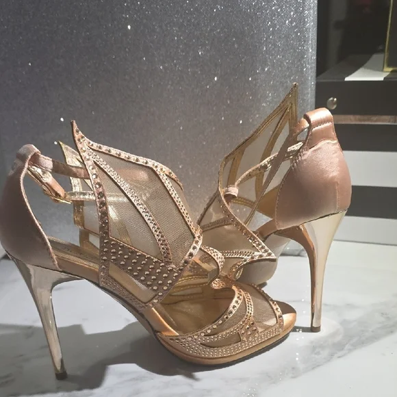 Rose Gold Rhinestone Heels - Picture 5 of 5